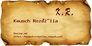 Keusch Rozália névjegykártya